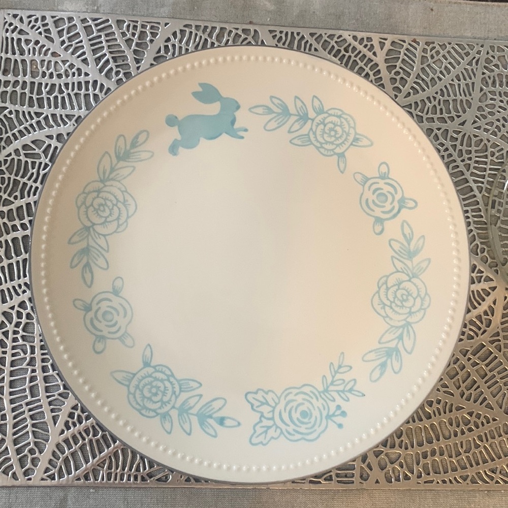 Threshold Stoneware Dinner Plate bunny pattern